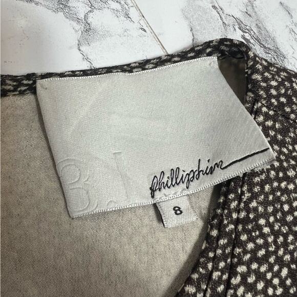 3.1 Phillip Lim Silk Drape asymmetrical shift Dress Brown Cream Barneys 8 - Picture 3 of 6